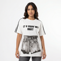 Tricou White „Denim Print”