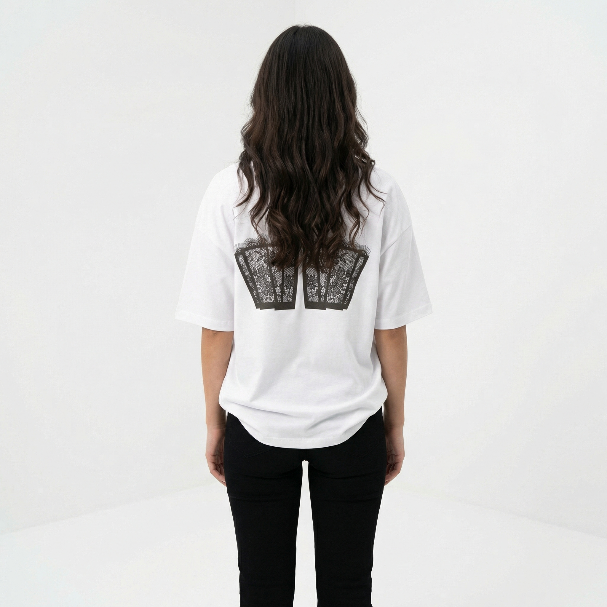 Tricou White „Lace Corset”