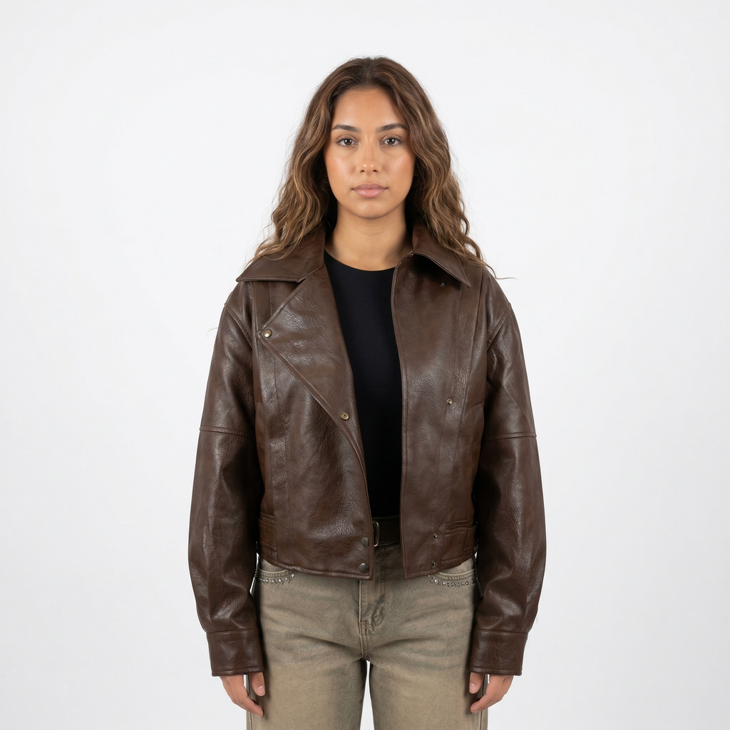 Geacă Piele Ecologică „Urban Brown”