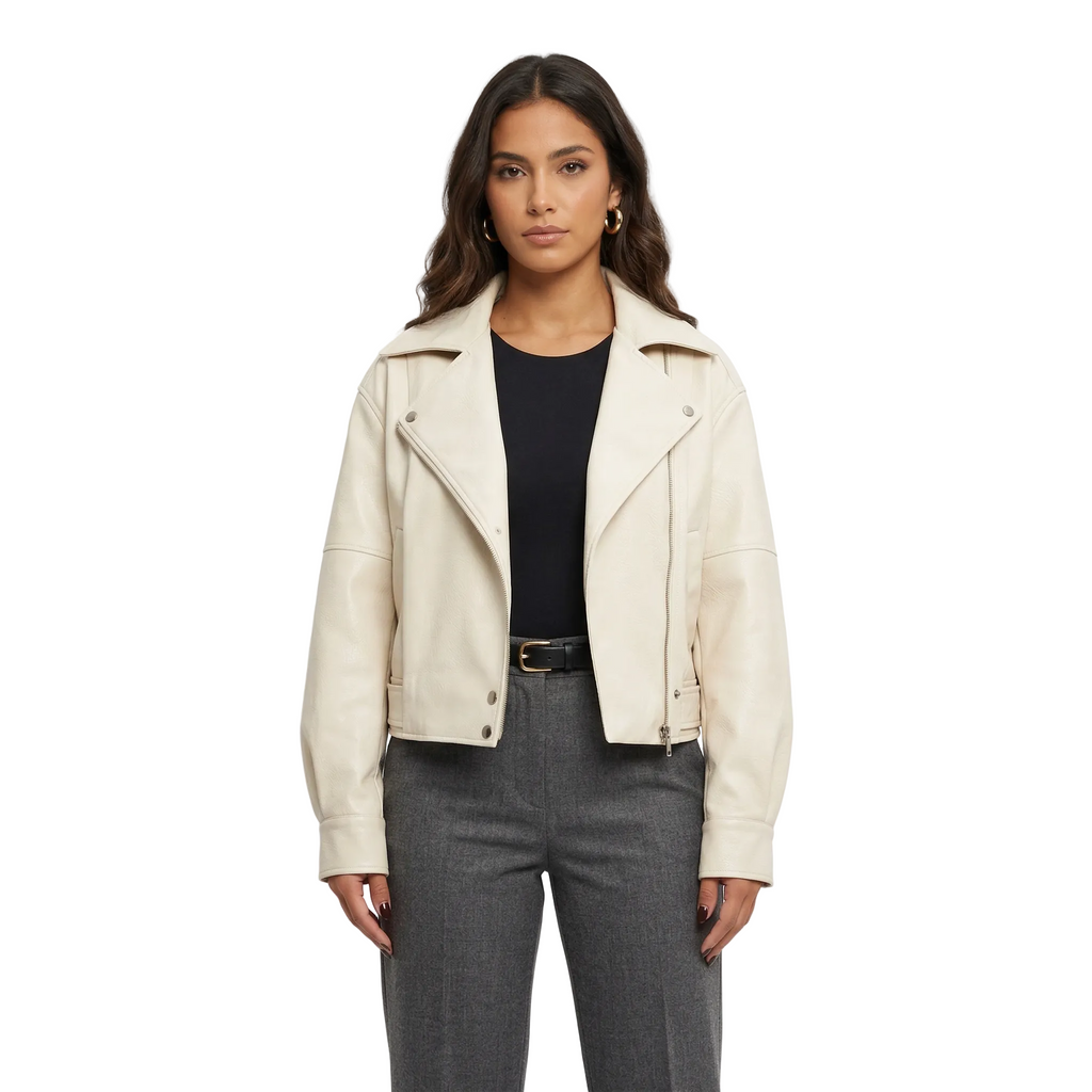 Geacă Piele Ecologică Ivory Urban - Rosmarie Couture