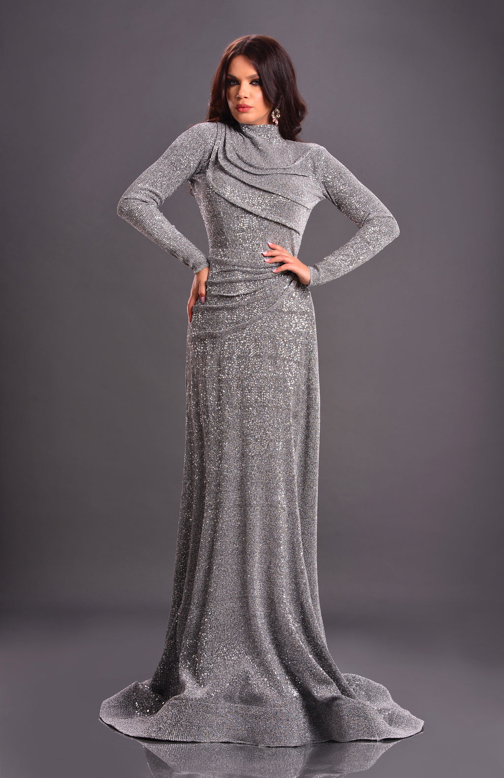 Rochie din Paiete Argintii