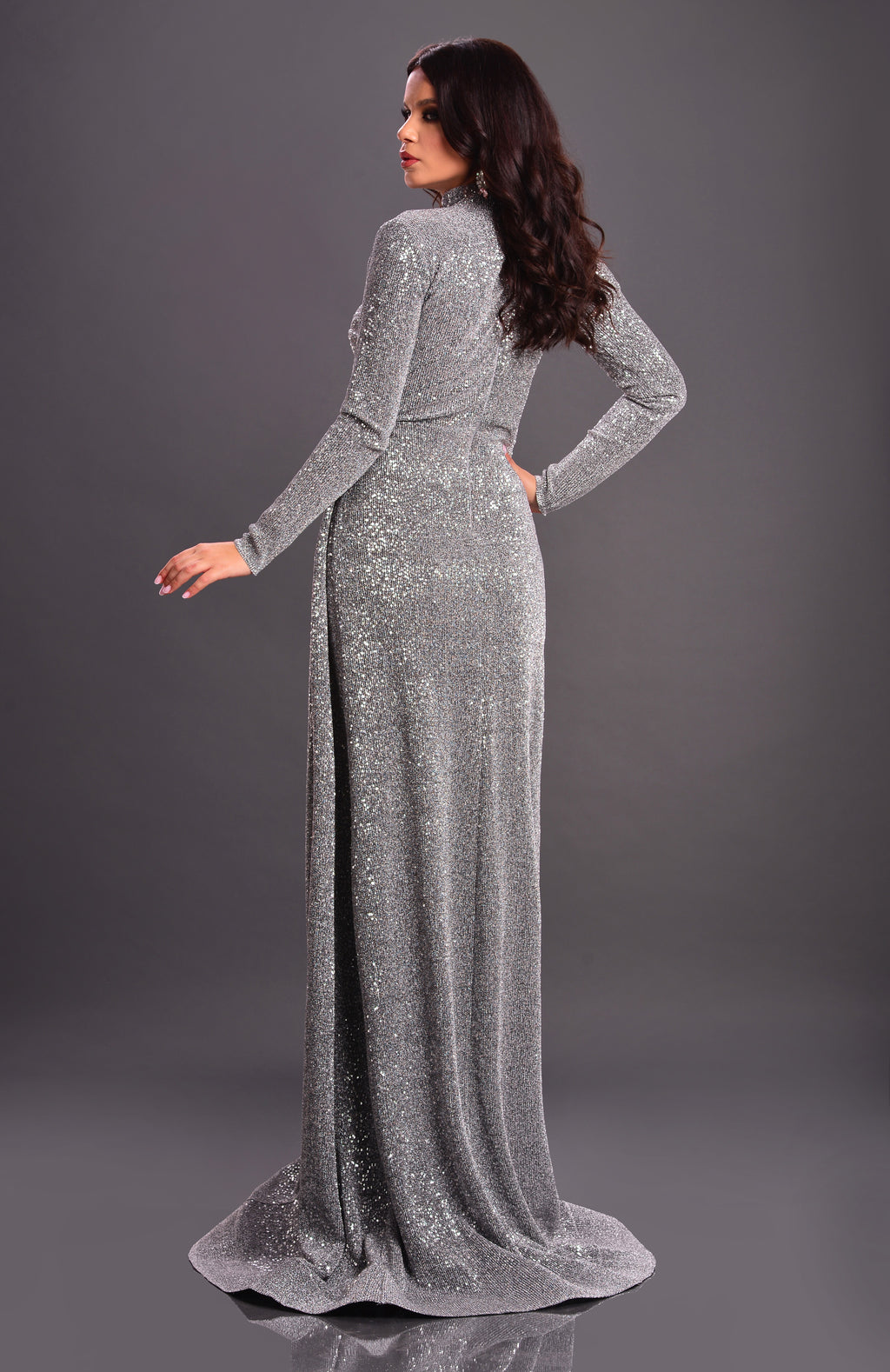 Rochie din Paiete Argintii
