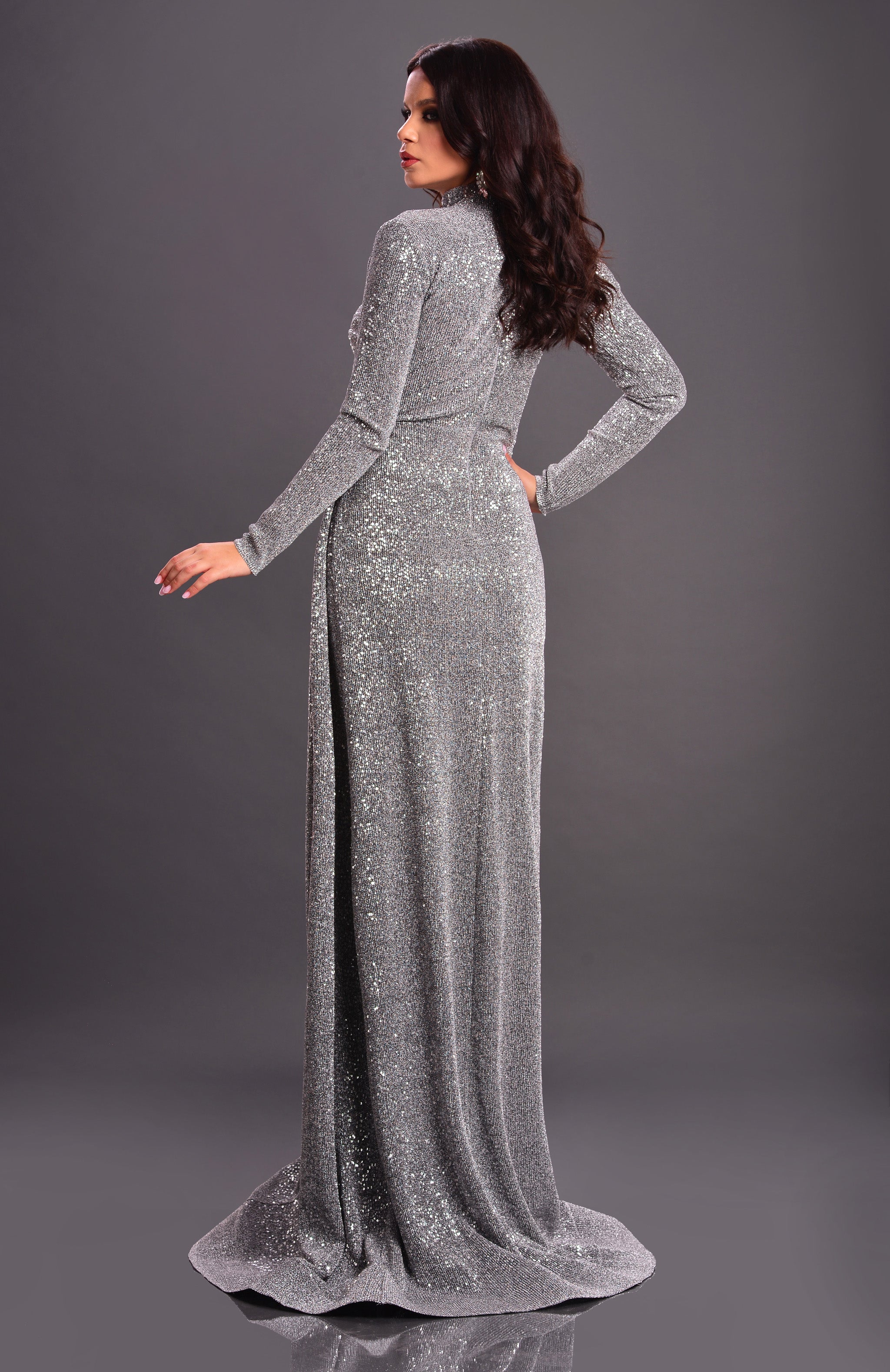 Rochie din Paiete Argintii