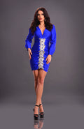 Rochie Scurtǎ Lycra cu Aplicatii Argintii