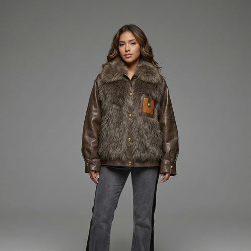 Jachetă Chic „Cocoa Leather”