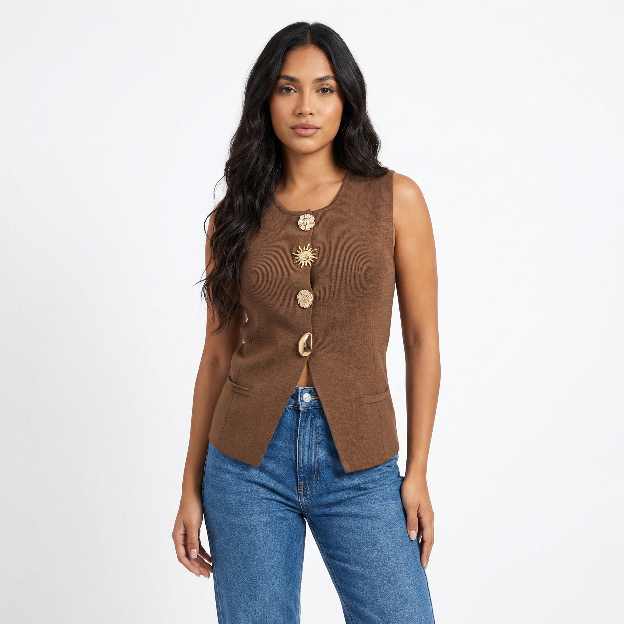 Vestă Elegance Maro - Rosmarie Couture