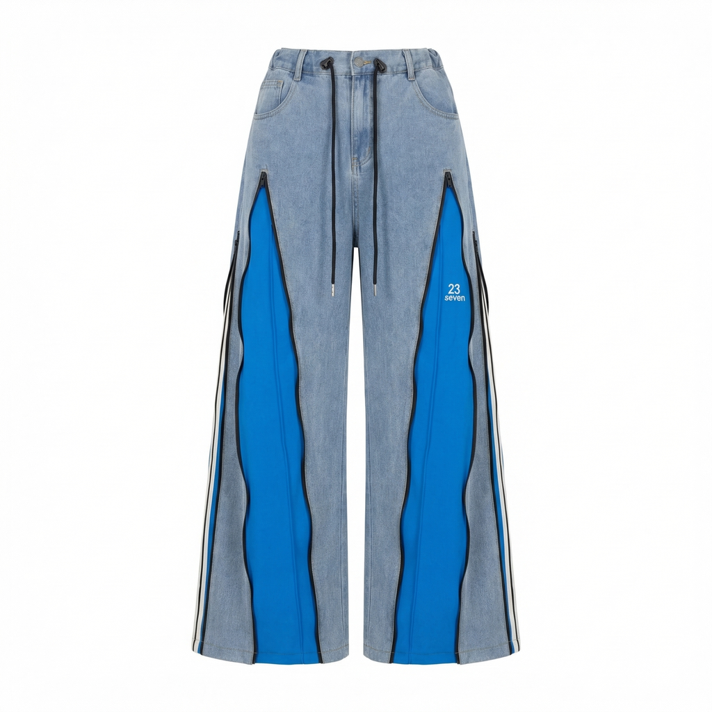 Pantaloni Denim Sport - Detaliu Față Ghost