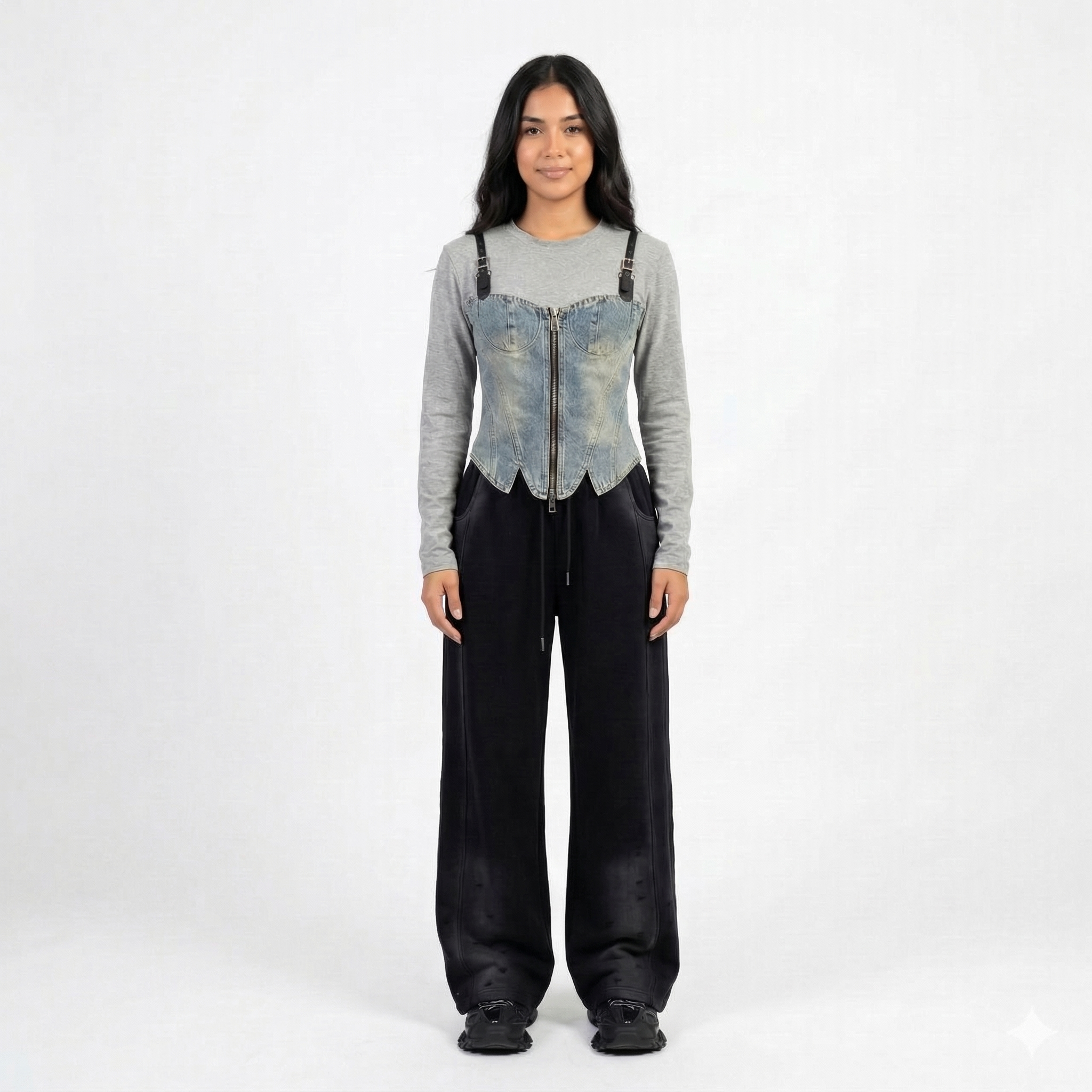 Pantaloni Black Wide-Leg - Rosmarie Couture