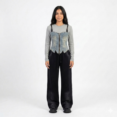 Pantaloni Black Wide-Leg - Rosmarie Couture
