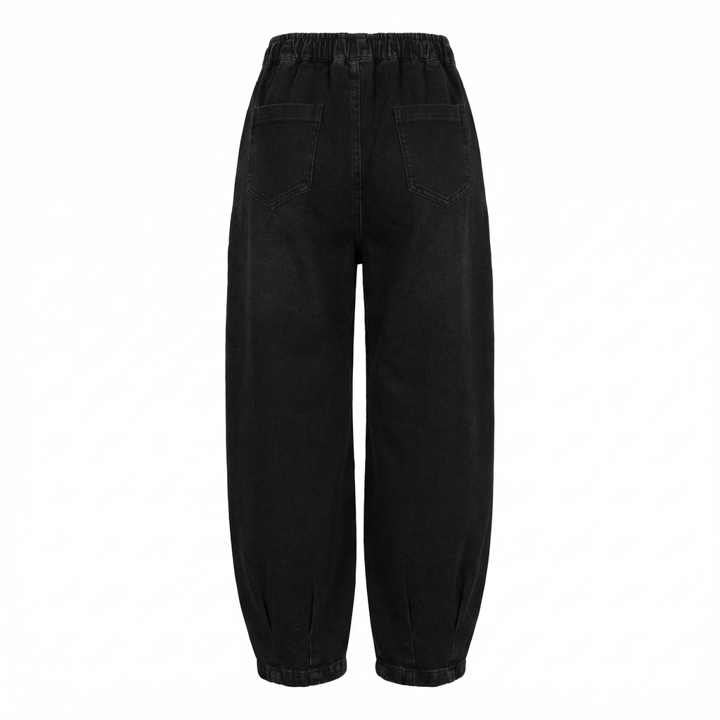 Pantaloni Denim Black cu Pietre Strălucitoare - Spate - Rosmarie Couture