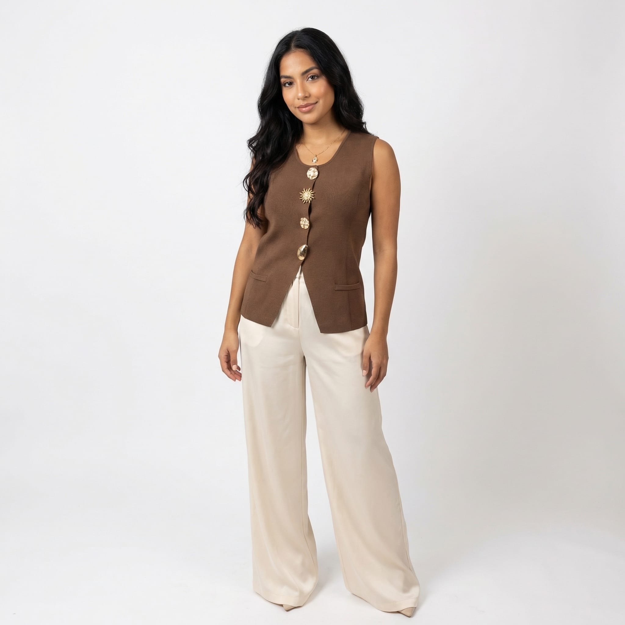 Vestă Elegance Maro